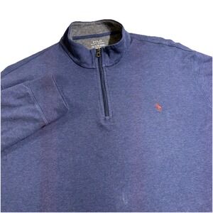 Polo Ralph Lauren Luxury Jersey 1/4 Zip Blue Sweater Mens XXL Performance Pony